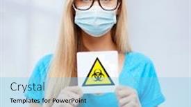  Presentation with caution - Slide deck featuring health-virus-and-pandemic-concept background and a light blue colored foreground