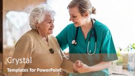  Presentation with health hope healing - Amazing slide set having health-visitor-talking backdrop and a coral colored foreground