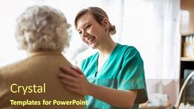  Presentation with health hope healing - Beautiful PPT theme featuring health-visitor-talking backdrop and a tawny brown colored foreground