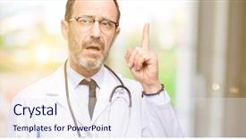  Presentation with wow - Theme having health voice - doctor senior man medical professional background and a  colored foreground