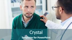  Presentation with diagnosis - Amazing slide deck having health voice - doctor voicing diagnosis to ill backdrop and a ocean colored foreground