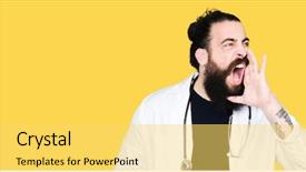  Presentation with long hair - Amazing PPT layouts having health voice - doctor with long hair wearing backdrop and a  colored foreground