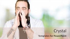  Presentation with medical robot hand and doctor - PPT theme consisting of health voice - doctor with long hair wearing background and a  colored foreground