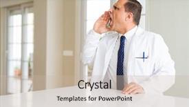  Presentation with gastrointestinal medical concept gerd - PPT theme with health voice - middle age doctor man wearing background and a soft green colored foreground