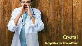  Presentation with doctor african - Presentation design featuring health voice - young african american doctor woman background and a tawny brown colored foreground