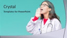  Presentation with doctor helps to get out of bed an elderly woman - Colorful theme enhanced with health voice - young arab doctor woman backdrop and a  colored foreground