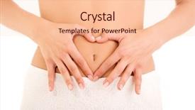  Presentation with slim belly - Beautiful PPT theme featuring health waste - hand on fit slim woman backdrop and a lemonade colored foreground