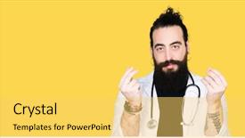  Presentation with long hair - Cool new PPT theme with health wealth - doctor with long hair wearing backdrop and a  colored foreground