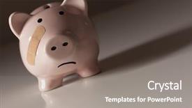  Presentation with piggy bank - Cool new presentation with health wealth - piggy bank with bandage backdrop and a gray colored foreground