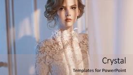  Presentation with art - Audience pleasing theme consisting of health wedding style bridal backdrop and a coral colored foreground