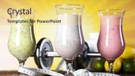  Presentation with protein - Cool new PPT theme with health wellness nutrition - protein shakes sport and fitness backdrop and a  colored foreground