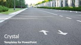  Presentation with road signs - Theme having signs on asphalt road showing background and a gray colored foreground