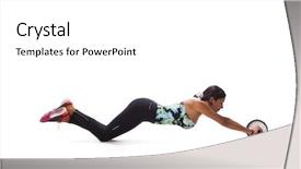  Presentation with abdominal - Cool new slide deck with wellness wheel - woman exercising the abdominal muscles backdrop and a white colored foreground