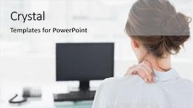  Presentation with front office - Audience pleasing PPT layouts consisting of health wellness workplace - rear view of a businesswoman backdrop and a white colored foreground
