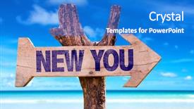  Presentation with beach - Audience pleasing PPT theme consisting of health work - new you wooden sign backdrop and a cobalt blue colored foreground