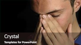  Presentation with climate change worry - Audience pleasing theme consisting of health work - worry man backdrop and a wine colored foreground