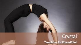  Presentation with health balance - Cool new presentation theme with health work balance - young pretty woman in yoga backdrop and a coral colored foreground