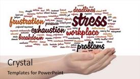  Presentation with workplace stress - Slide deck with health work depression problem background and a  colored foreground