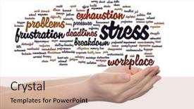  Presentation with workplace stress - Colorful PPT theme enhanced with health work depression problem backdrop and a coral colored foreground