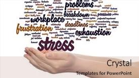  Presentation with workplace stress - Amazing theme having health work depression problem backdrop and a coral colored foreground