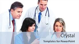  Presentation with medical - Audience pleasing presentation consisting of health worker - medical doctors group isolated backdrop and a light blue colored foreground