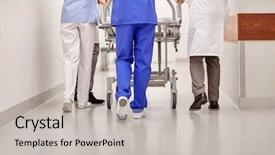  Presentation with reanimation - Presentation theme having health worker - profession people healthcare reanimation background and a light gray colored foreground