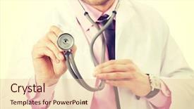  Presentation with confident - Beautiful PPT theme featuring health worker - young happy confident male doctor backdrop and a lemonade colored foreground