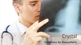 Presentation with dental x ray - Amazing slides having health worker - young male doctor backdrop and a  colored foreground