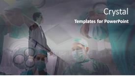  Presentation with operation theatre - Cool new presentation theme with health-workers-wearing-masks backdrop and a gray colored foreground