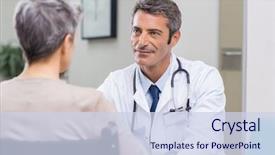  Presentation with robotics in surgery - Amazing presentation design having healthcare - doctor talking to woman backdrop and a sky blue colored foreground