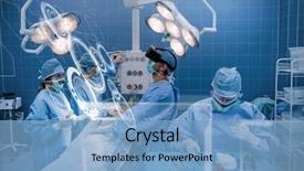  Presentation with activity - Slides consisting of healthcare - interface against surgeons performing operation background and a light blue colored foreground