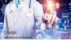  Presentation with healthcare - Slide deck with healthcare - media technologies in medicine background and a light blue colored foreground