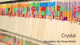  Presentation with files - Slide set with healthcare - medical files in a long background and a lemonade colored foreground