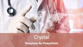  Presentation with medical concept - Colorful slide deck enhanced with healthcare - medicine doctor working with modern backdrop and a coral colored foreground