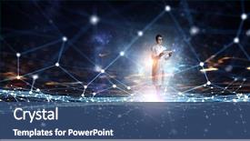  Presentation with healthcare - Theme consisting of healthcare - modern technologies for medicine background and a ocean colored foreground