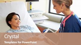  Presentation with digital healthcare - Audience pleasing slide deck consisting of healthcare - nurse talking to female patient backdrop and a coral colored foreground