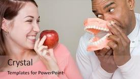  Presentation with teen mom cap and gown holding a baby - Audience pleasing presentation theme consisting of holding an apple and false backdrop and a coral colored foreground
