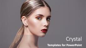  Presentation with beautiful skin - Slides featuring healthcare-and-beauty-concept-portrait background and a gray colored foreground