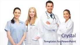  Presentation with healthcare or medical - Slide deck having healthcare and medical - young team background and a sky blue colored foreground