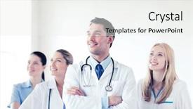  Presentation with team group - Slides with healthcare and medical - young team background and a white colored foreground