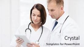  Presentation with medical technology healthcare - Presentation design featuring healthcare and medical and technology background and a sky blue colored foreground