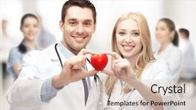  Presentation with medical concept - PPT theme with healthcare and medical concept - cardiologists background and a  colored foreground