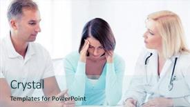  Presentation with patients - Slide set featuring healthcare and medical concept - doctor background and a sky blue colored foreground