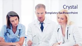  Presentation with medical concept - Amazing PPT layouts having healthcare and medical concept - team backdrop and a sky blue colored foreground