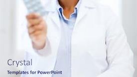  Presentation with packs - PPT theme enhanced with healthcare and medical concept - african doctor with blister packs of pills background and a sky blue colored foreground