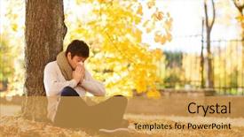  Presentation with tissue paper - Theme enhanced with healthcare and medicine concept - ill background and a yellow colored foreground