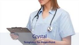  Presentation with clipboard stethoscope - Presentation theme consisting of busy nursing - healthcare and medicine concept background and a lemonade colored foreground