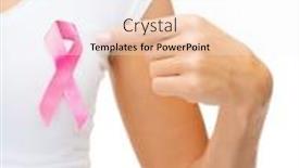  Presentation with breast cancer shirt - Audience pleasing presentation theme consisting of healthcare-and-medicine-concept-woman backdrop and a white colored foreground