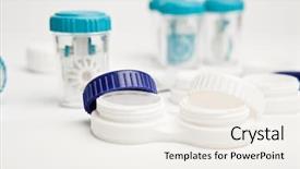  Presentation with eye medicine - Audience pleasing slides consisting of healthcare and medicine eye hygiene backdrop and a sky blue colored foreground