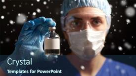  Presentation with vaccine - Slide deck featuring healthcare-and-pandemic-concept-close background and a ocean colored foreground